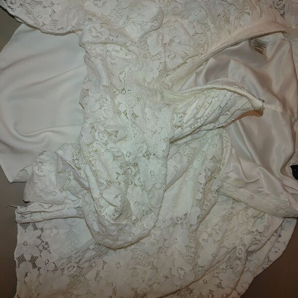 Allen B. By Allen Schwartz White Lace Skirt Size 16 Cotton/Polyester Blend Women - Picture 5 of 6